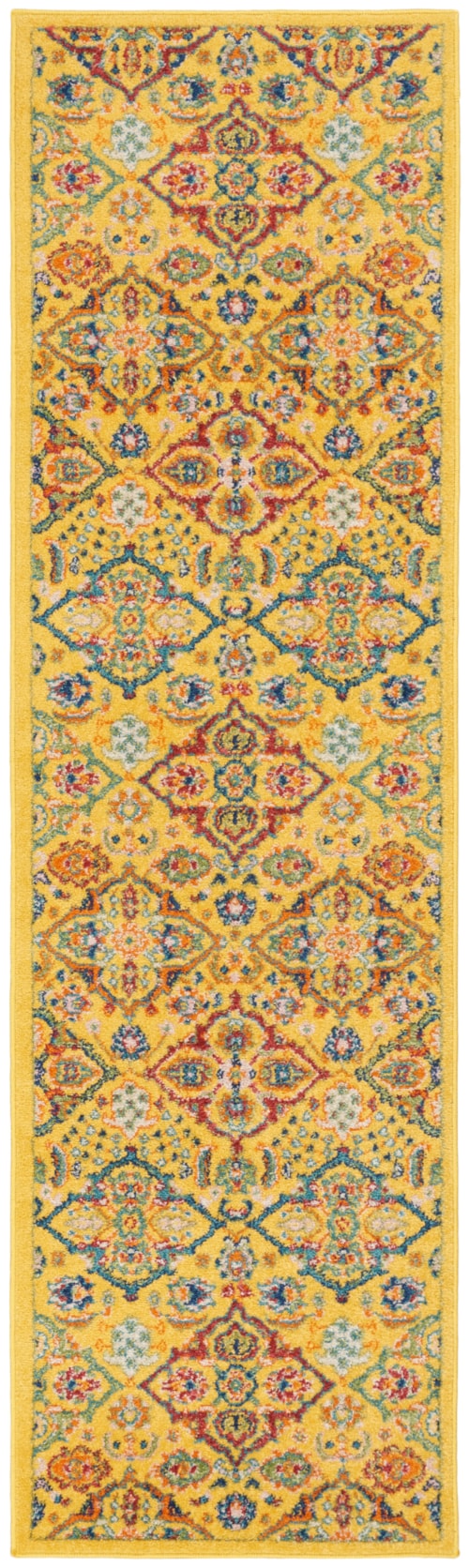 2'3" x 7'6" Yellow Multicolor Runner Rug