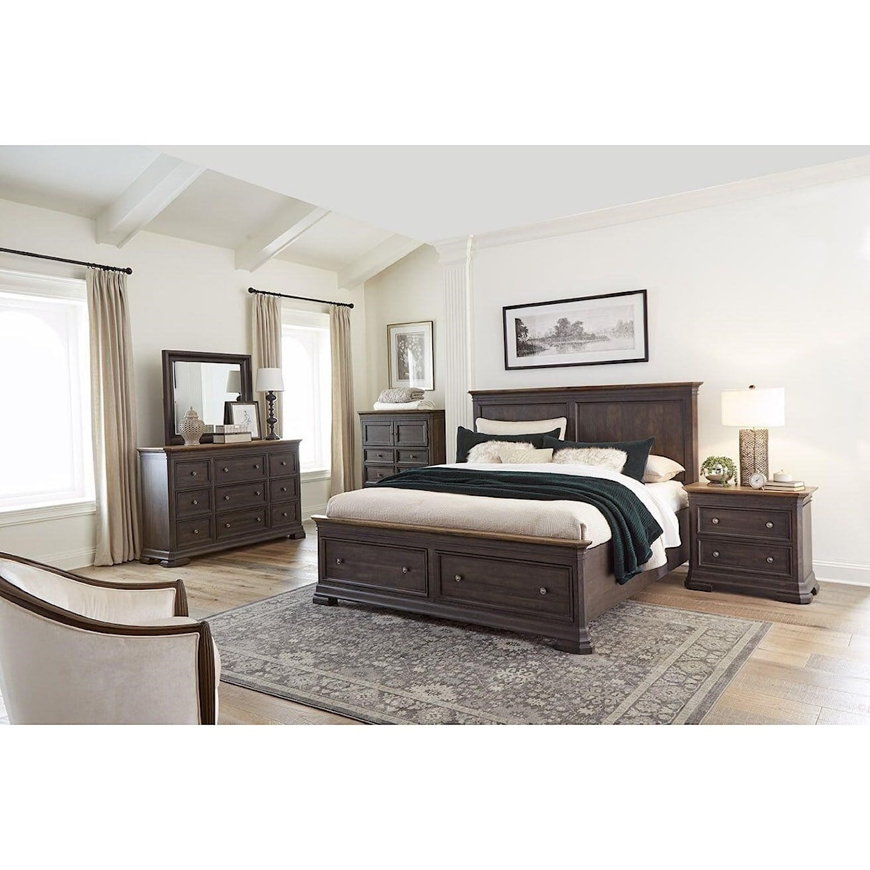 Virginia Furniture Market Solid Wood Brossard Collection Eastern King Bed