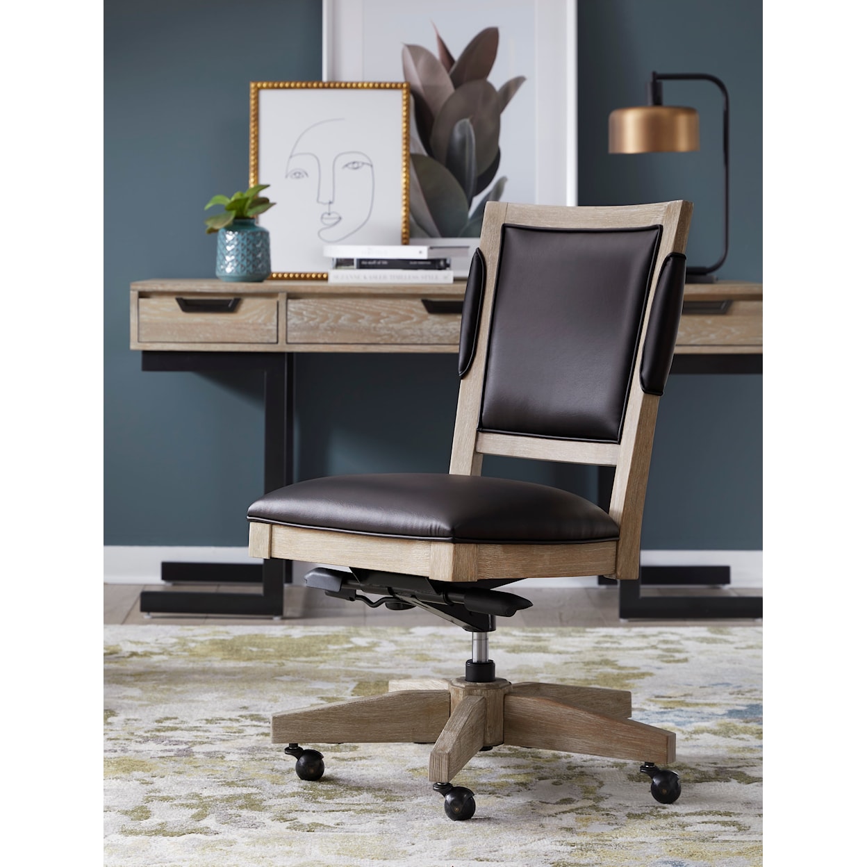 Aspenhome Harper Point Rolling Office Chair