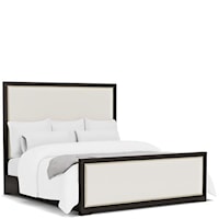 Contemporary Upholstered King Panel Bed with Nailhead Trimming