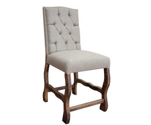 Farmhouse Upholstered Counter Height Stool with Tufted Back