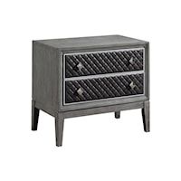 Transitional Nightstand with Upholstered Drawer Fronts