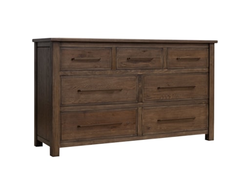Transitional 7-Drawer Dresser with Microfiber Lined Top Drawer