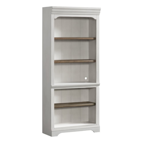 Cottage Bunching Bookcase with Adjustable Shelving and Wire Management Features