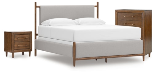 King Upholstered Bed, Chest And Nightstand