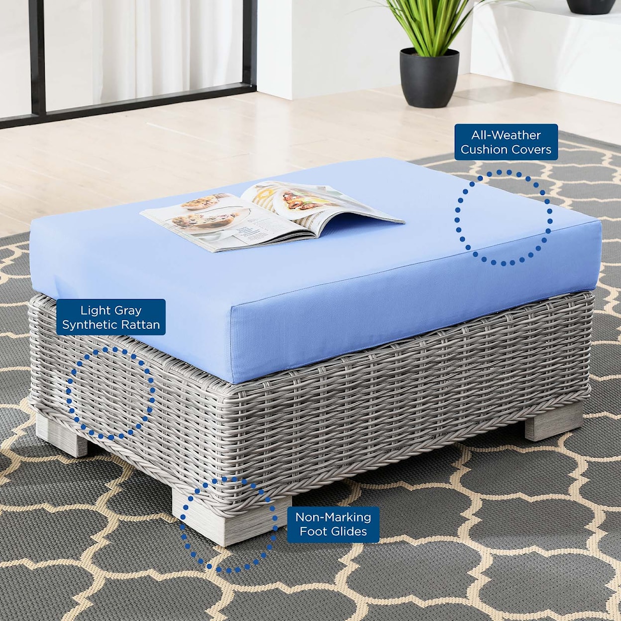 Modway Conway Outdoor Ottoman