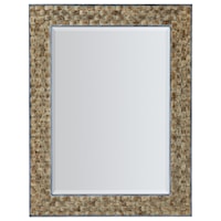 Coastal Beveled Portrait Mirror with Cork Motif