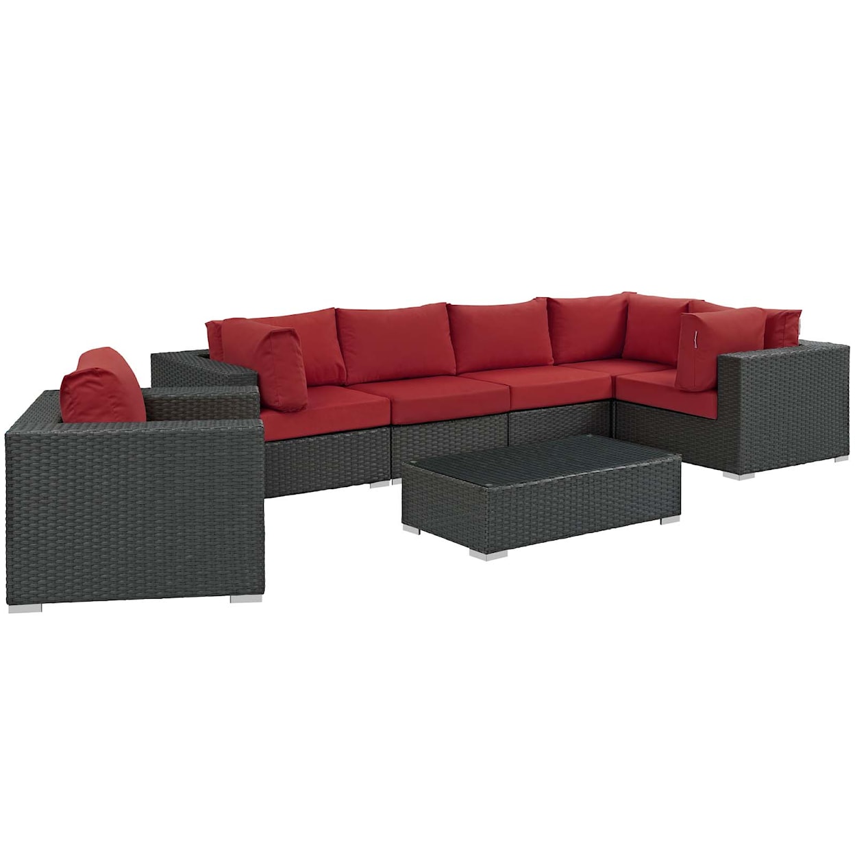 Modway Sojourn Outdoor 7 Piece Sectional Set