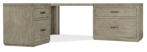 Casual Corner Office Storage Desk with 2 File Cabinets