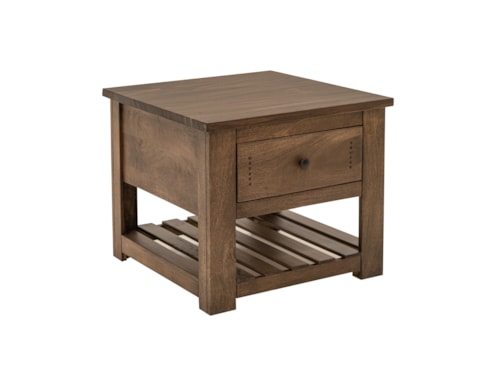 1-Drawer End Table with Lower Shelf
