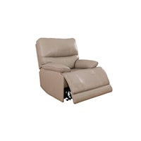 Casual Leather Power Recliner with Pillow Arms