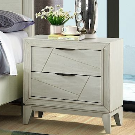 Contemporary 2-Drawer Nightstand with USB Port