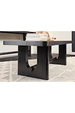 Aspenhome Sloane Contemporary Cocktail Table with Dowel Trestle Base