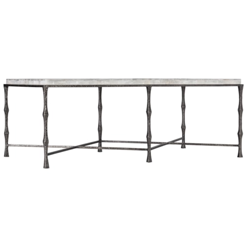 Coastal Rectangle Coffee Table with Gypsum Top