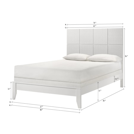 Queen Panel Bed - White