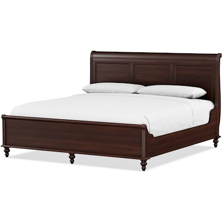 King Sleigh Bed with Low Footboard