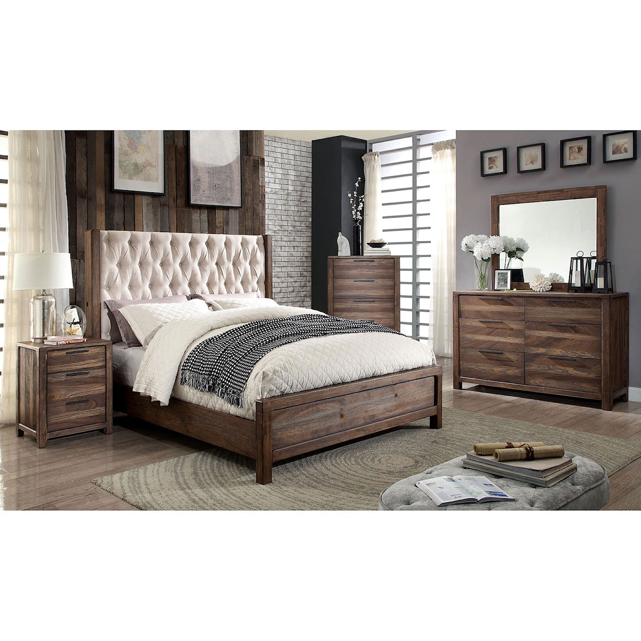 Furniture of America Hutchinson 5-Piece Queen Bedroom Set