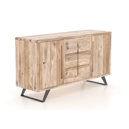 Customizable Buffet with Angled Metal Legs