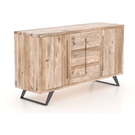 Customizable Buffet with Angled Metal Legs