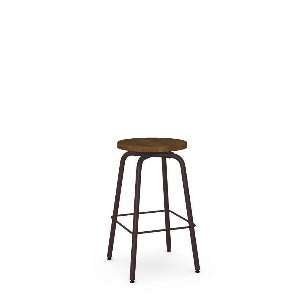 Counter Height Swivel Stool with Wood Seat