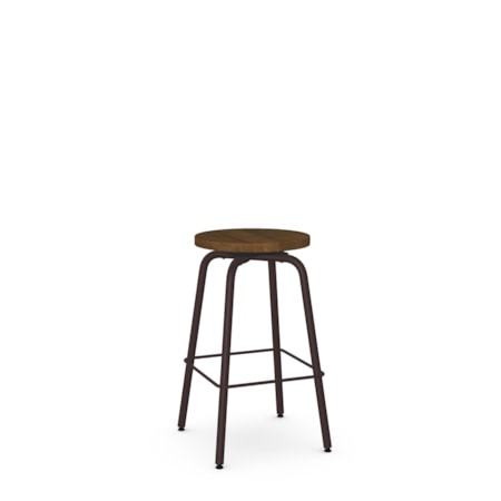 Counter Height Swivel Stool with Wood Seat