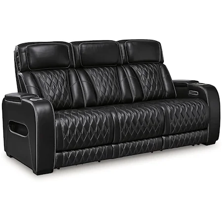 Power Reclining Sofa with Adj Headrest