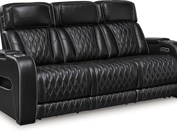 Power Reclining Sofa with Adj Headrest