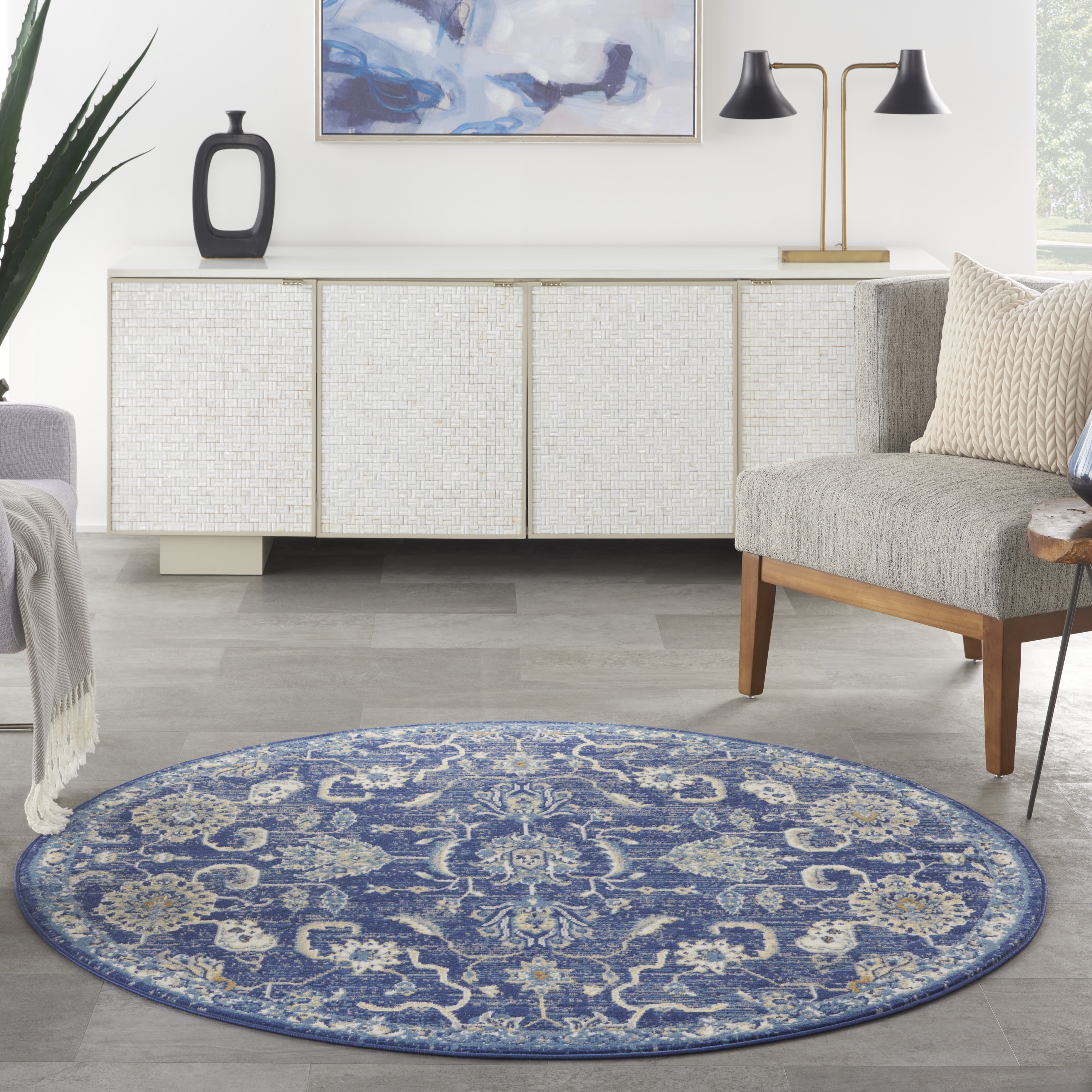 Nourison Grafix 5'3" Round  Rug