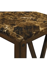 New Classic Eden Contemporary End Table with Shelf and Faux Marble Top