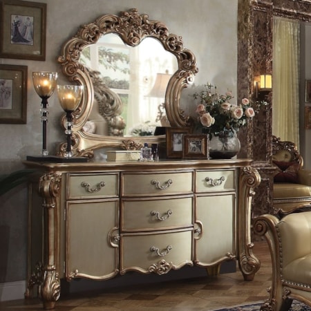 5-Drawer Dresser and Mirror Set