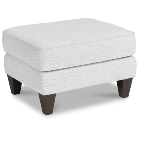 Allegra Ottoman with Tapered Wood Legs