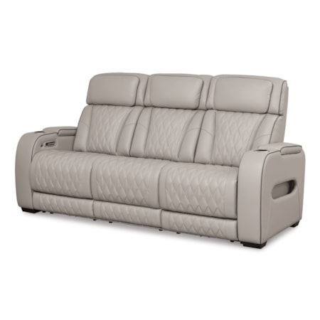 Pwr Rec Sofa With Adj Headrest