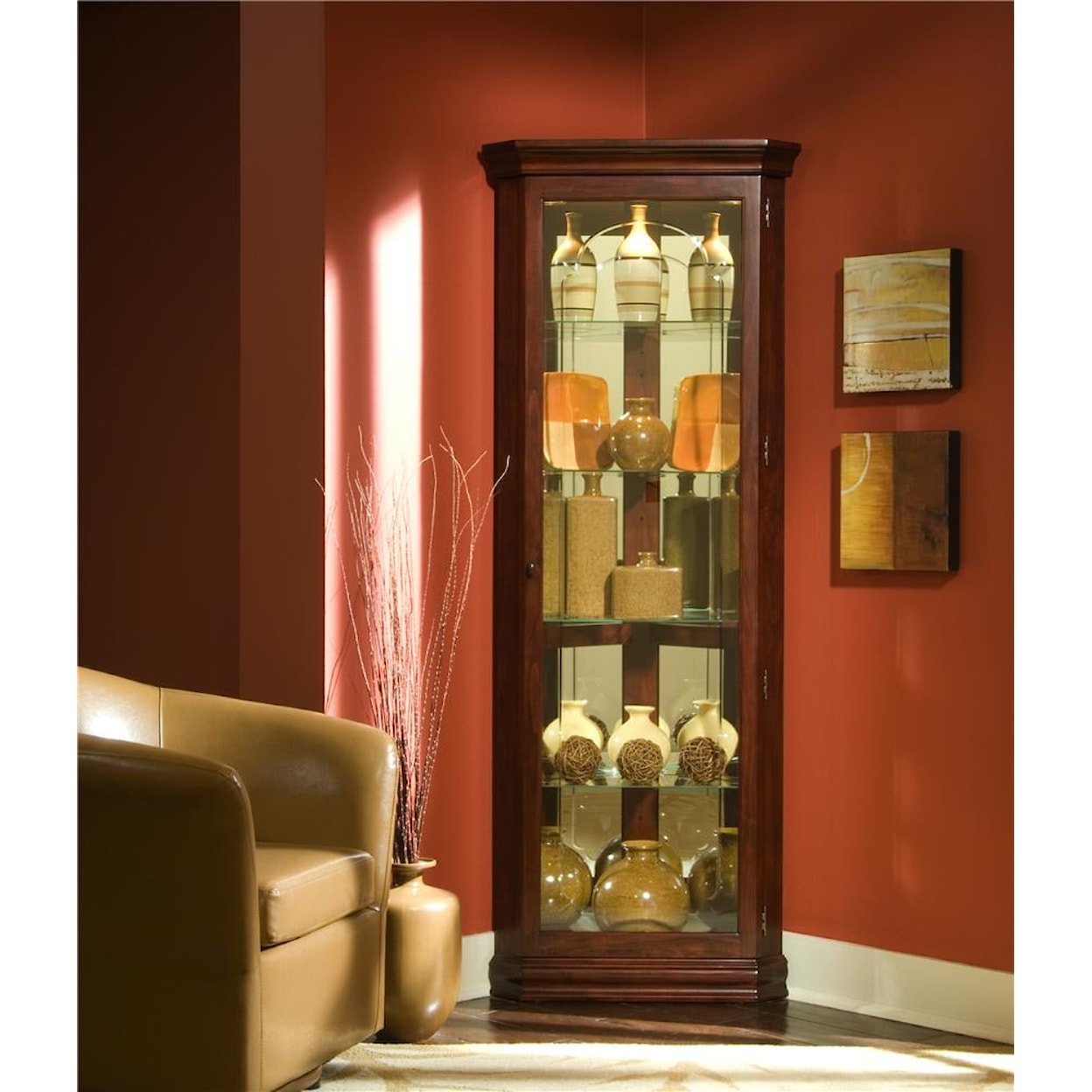 Pulaski Furniture Curios Living Room Corner Curio Cabinet