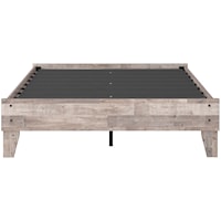 Rustic Full Platform Bed with Butcher Block Pattern