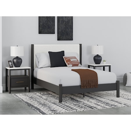 Queen Upholstered Panel Bed