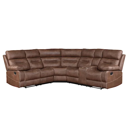 3-Piece Manual Reclining Sectional Sofa - Chestnut
