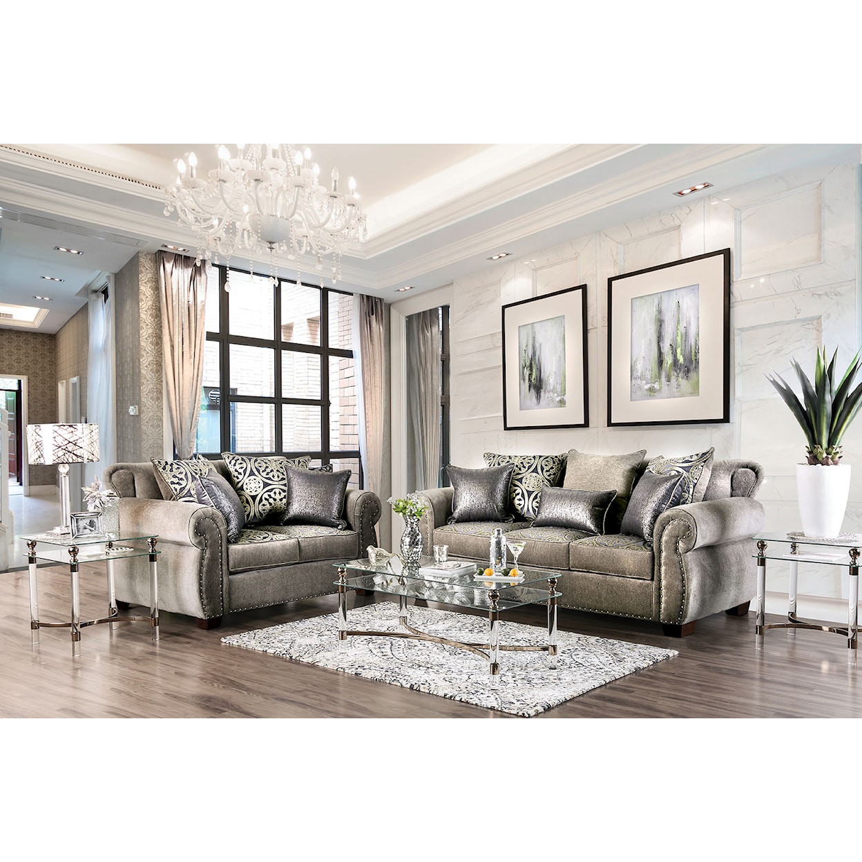 Furniture of America - FOA Sinatra Sofa and Loveseat Set