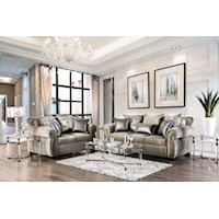 Transitional Sofa and Loveseat Set