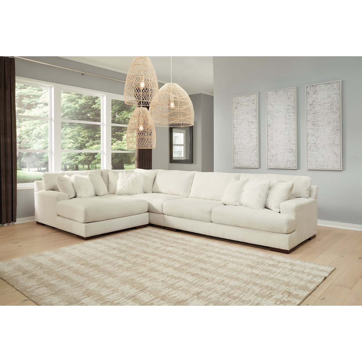 Ashley Signature Design Zada 4-Piece Sectional with Chaise