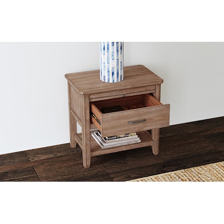 Nightstand with Pull-Out Tray