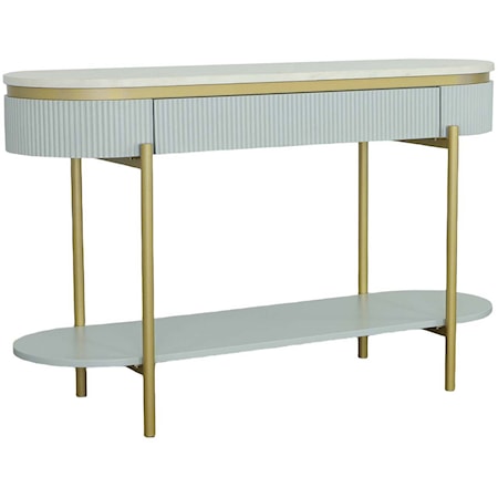 Contemporary Console Table with Faux Marble Top
