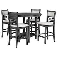 Contemporary 5-Piece Counter Height Dining Table and Chair Set with Table Storage