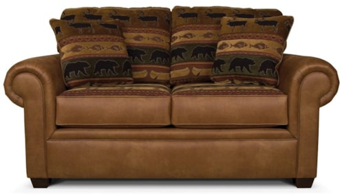 Loveseat with Wide Rolled Arms