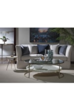 Artistica Cumulus Transitional Round 50-Inch Cocktail Table with Glass Top
