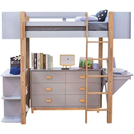 Loft Bed Set (Desk & Bookshelf)