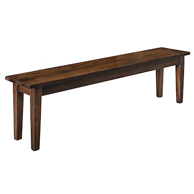 Archbold Furniture Amish Essentials Casual Dining 12" x 60" Rectangle Solid Top Bench