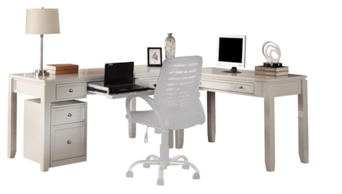 Cottage L-Shaped Desk with File Cabinet