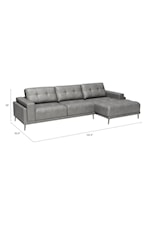 Zuo Bliss Collection Contemporary RAF Chaise Sectional Sofa