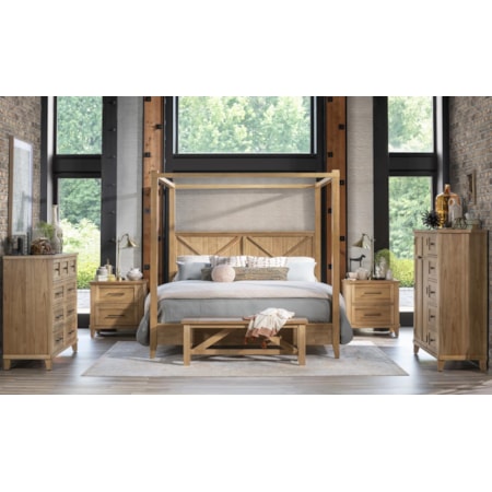 6-Piece Queen Canopy Bedroom Set