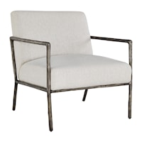 Metal Accent Chair in Antique Pewter Finish